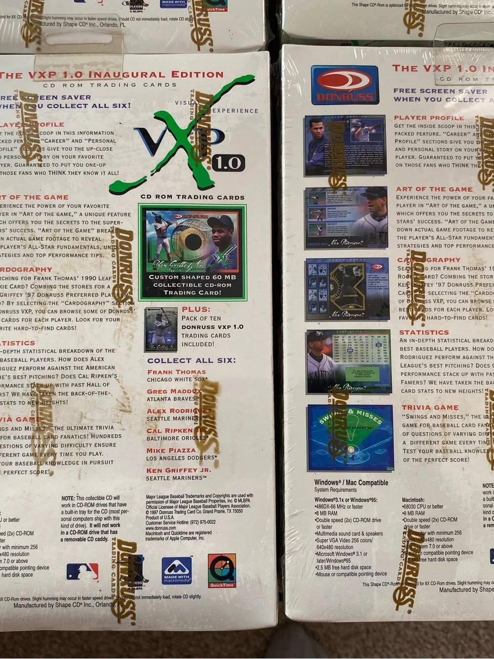NEW Vintage Baseball 1997 Donruss VXP 1.0 CD Rom & Pack 10 Cards Collection NOS